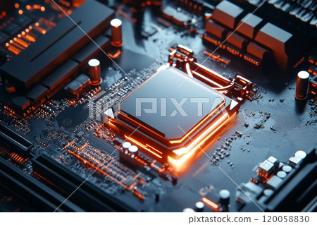 Macro Close-up CPU Processor 120058830