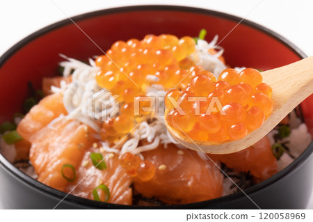 Seafood bowl (salmon, whitebait, salmon roe) 120058969