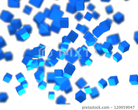 Background illustration with floating blue cubes 120059047