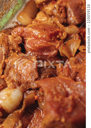 pork kebab is delicious and juicy, beautiful food 120059116