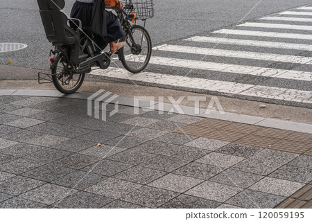 Photographed in Kyoto City, showing proper bicycle etiquette. Photographed in Kyoto City, showing proper bicycle etiquette. 120059195
