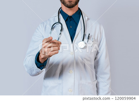 Doctor hand pointing at you isolated. Unrecognizable doctor pointing fingers at you, Young doctor pointing fingers at camera isolated Doctor hand pointing at you isolated. Unrecognizable doctor pointing fingers at you, Young doctor pointing fingers at camera isolated 120059904