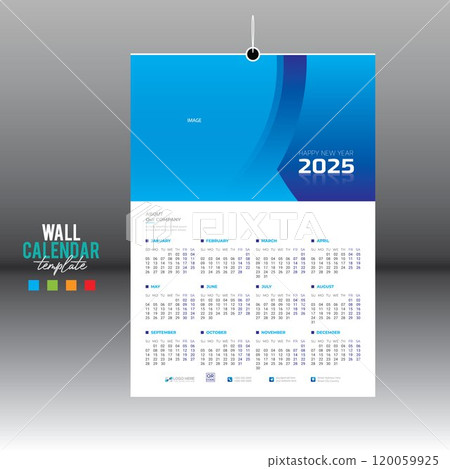 12 month 2025 wall vector calendar design 12 month 2025 wall vector calendar design 120059925