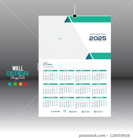 12 month 2025 wall vector calendar design 12 month 2025 wall vector calendar design 120059926