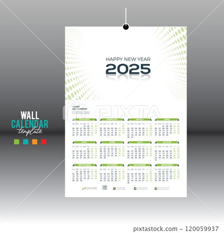 12 month 2025 wall vector calendar design 12 month 2025 wall vector calendar design 120059937