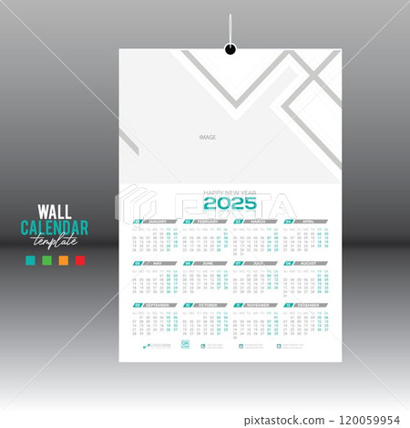 12 month 2025 wall vector calendar design 12 month 2025 wall vector calendar design 120059954