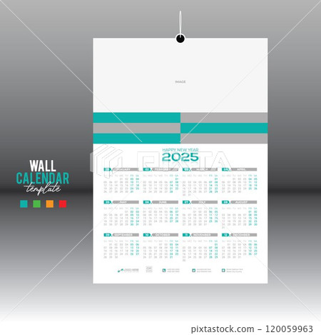 12 month 2025 wall vector calendar design 12 month 2025 wall vector calendar design 120059963