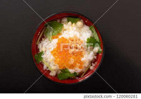 鮭魚子和烤鮭魚鱈魚子配高湯茶泡飯 鮭魚子和烤鮭魚鱈魚子配高湯茶泡飯 120060281