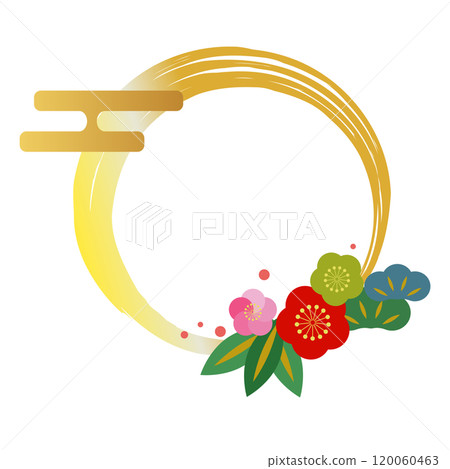 Simple illustration of a pine, bamboo and plum 120060463