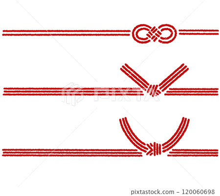 Mizuhiki hand-drawn illustration set Japanese-style decoration Mizuhiki hand-drawn illustration set Japanese-style decoration 120060698