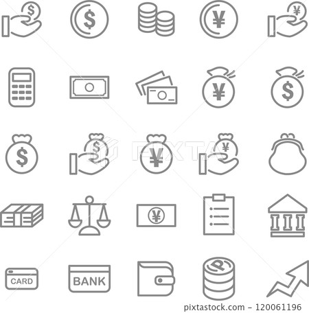 Business Money Economy Money Icon Pictogram Decoration Simple Illustration Material Set Business Money Economy Money Icon Pictogram Decoration Simple Illustration Material Set 120061196