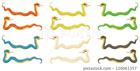 Year of the Snake snake illustration set 120061357