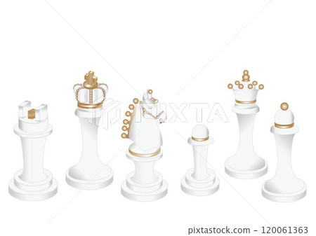 White chess pieces - 6 types 120061363
