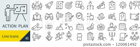 Action plan icon set 120061492