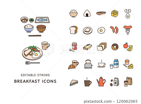 Breakfast related icon set (color) 120062065
