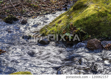 The flow of the Tatsuzawa River, a view from the promenade, Inawashiro, Fukushima The flow of the Tatsuzawa River, a view from the promenade, Inawashiro, Fukushima 120062157