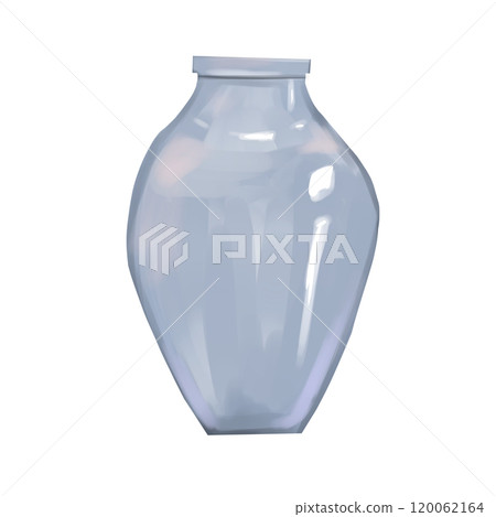 The vase light blue color in a picturesque style, element from the set magic library, for printing and web design 120062164
