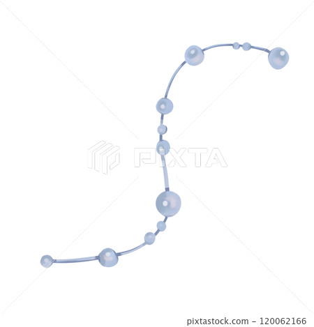 Thread with beads light purple color in a picturesque style, element from the set magic library, for printing and web design Thread with beads light purple color in a picturesque style, element from the set magic library, for printing and web design 120062166