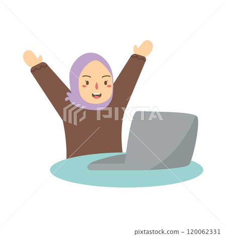 Happy Female Employee Working 120062331