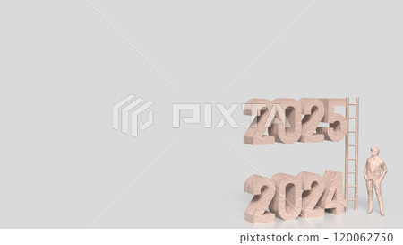 The Number 2024 and 2025 for Business concept 3d rendering. 120062750