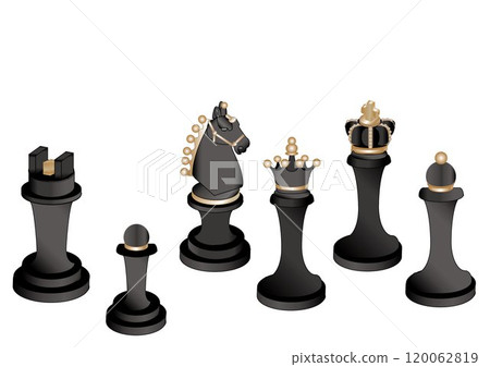 Black chess pieces - 6 types 120062819
