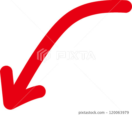Downward red arrow illustration material arrow 120063979