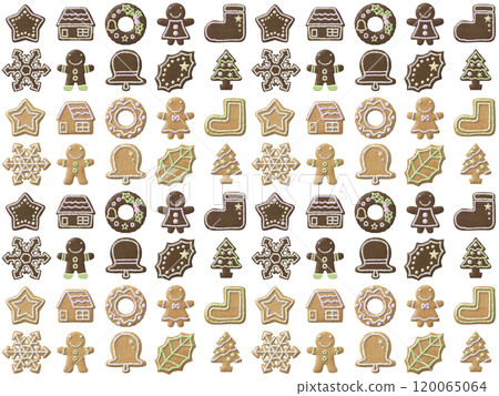 Cookie seamless pattern (3D, no shadow) E-2' Cookie seamless pattern (3D, no shadow) E-2' 120065064