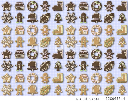 Cookie seamless pattern (3D, with shadow) F-2' 120065244
