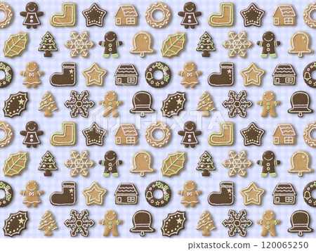Cookie seamless pattern (3D, with shadow) F-5' Cookie seamless pattern (3D, with shadow) F-5' 120065250