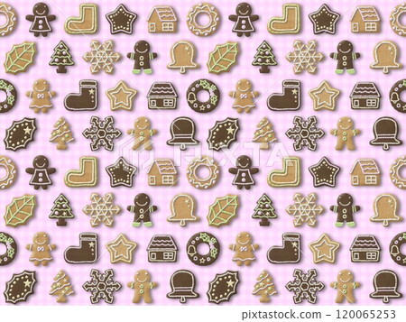 Cookie seamless pattern (3D, with shadow) F-6' Cookie seamless pattern (3D, with shadow) F-6' 120065253