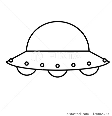 Simple and cute UFO illustration 120065283