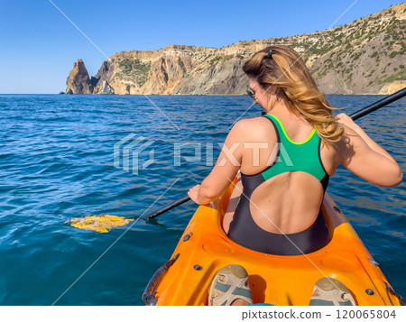 Kayaking, Crimea Coastline, Summer Vacation 120065804