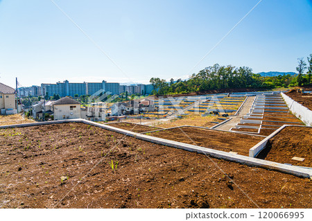 Overlooking Hachioji city from the reclaimed land on high ground Overlooking Hachioji city from the reclaimed land on high ground 120066995
