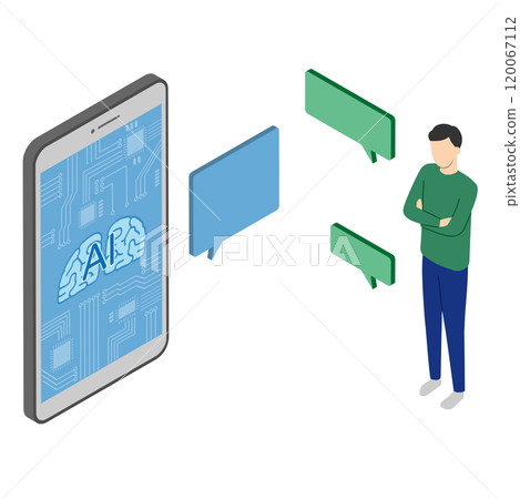 A man talking to an AI chat 120067112