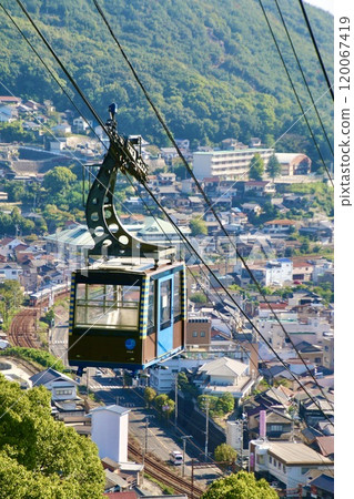 Ropeway and cityscape (Onomichi City, Hiroshima Prefecture) 120067419