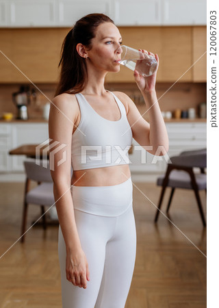 Woman drinking water thirst and health wellness, diet and healthy lifestyle 120067803