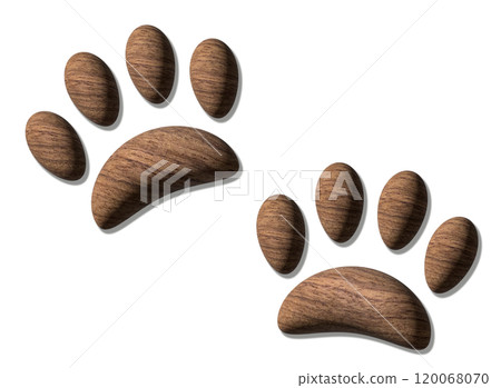 A set of plump brown wooden paws A set of plump brown wooden paws 120068070