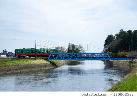 Tochigi Prefecture / Mooka Railway, Japan's precious bridge, "Gogyogawa Bridge" (recommended civil engineering heritage) and its surrounding environment Tochigi Prefecture / Mooka Railway, Japan's precious bridge, "Gogyogawa Bridge" (recommended civil engineering heritage) and its surrounding environment 120068552