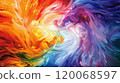 Abstract colorful paint swirls 120068597