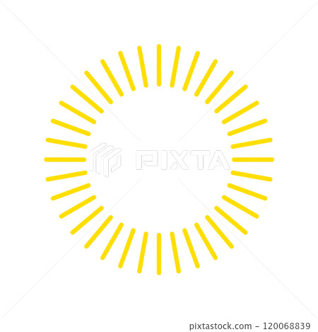 用線條繪製的圓形框架-強力黃色（亮黃色） 120068839