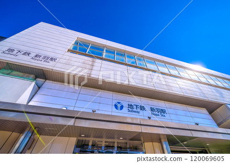 Yokohama cityscape in Japan. View of Yokohama Municipal Subway Nippa Station and other areas. A clear blue sky spreads out... = 7th 120069605