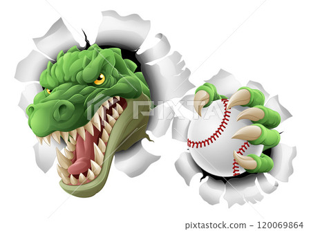 Crocodile Dinosaur Alligator Baseball Sport Mascot 120069864