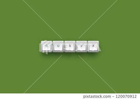 Guava text on a 3d keyboard button with shadow concept series Guava text on a 3d keyboard button with shadow concept series 120070912