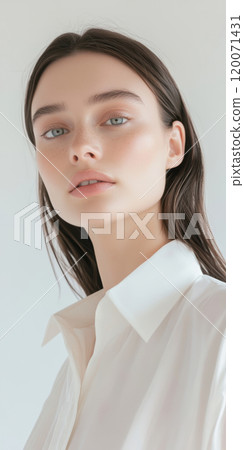 Elegant Portrait of Woman in Minimalist Style, AI Generative 120071431