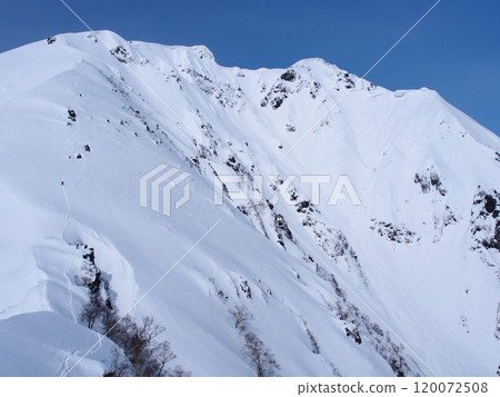 Mt. Tanigawa in winter as seen from the Nishikuro Ridge 120072508