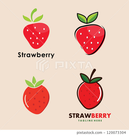 Fresh Strawberry Fruit Logo Template Fresh Strawberry Fruit Logo Template 120073304
