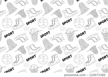 Sports Equipment Coloring Page for Kids 120073360