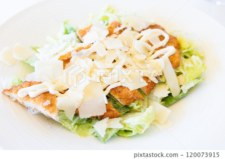 凱薩沙拉配上美味的雞肉牛排和起司 120073915