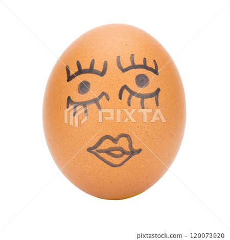 egg face cute woman concept isolated on white background 120073920