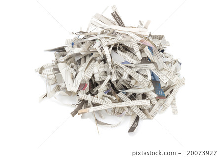 newspapers shredded. pile. isolated on white background 120073927